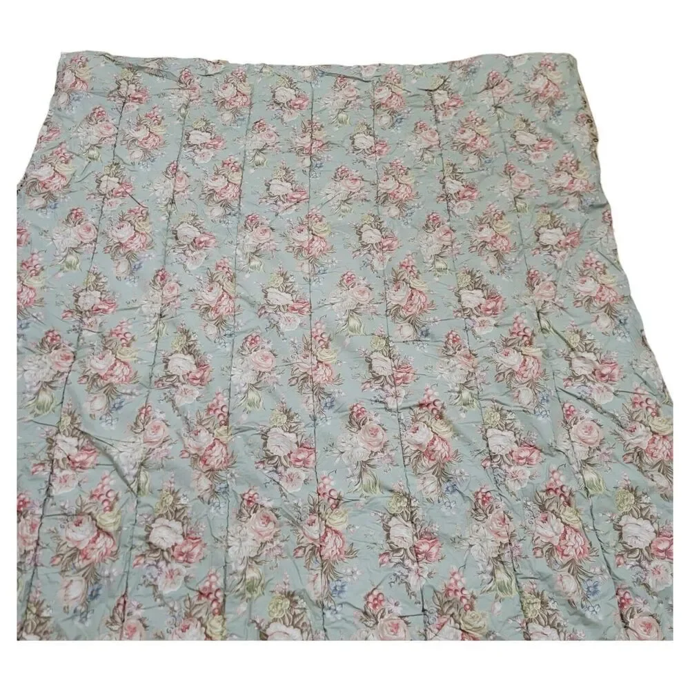 Ralph Lauren Twin Comforter Bedding Charlotte Sage Green Floral Flowers VTG RARE